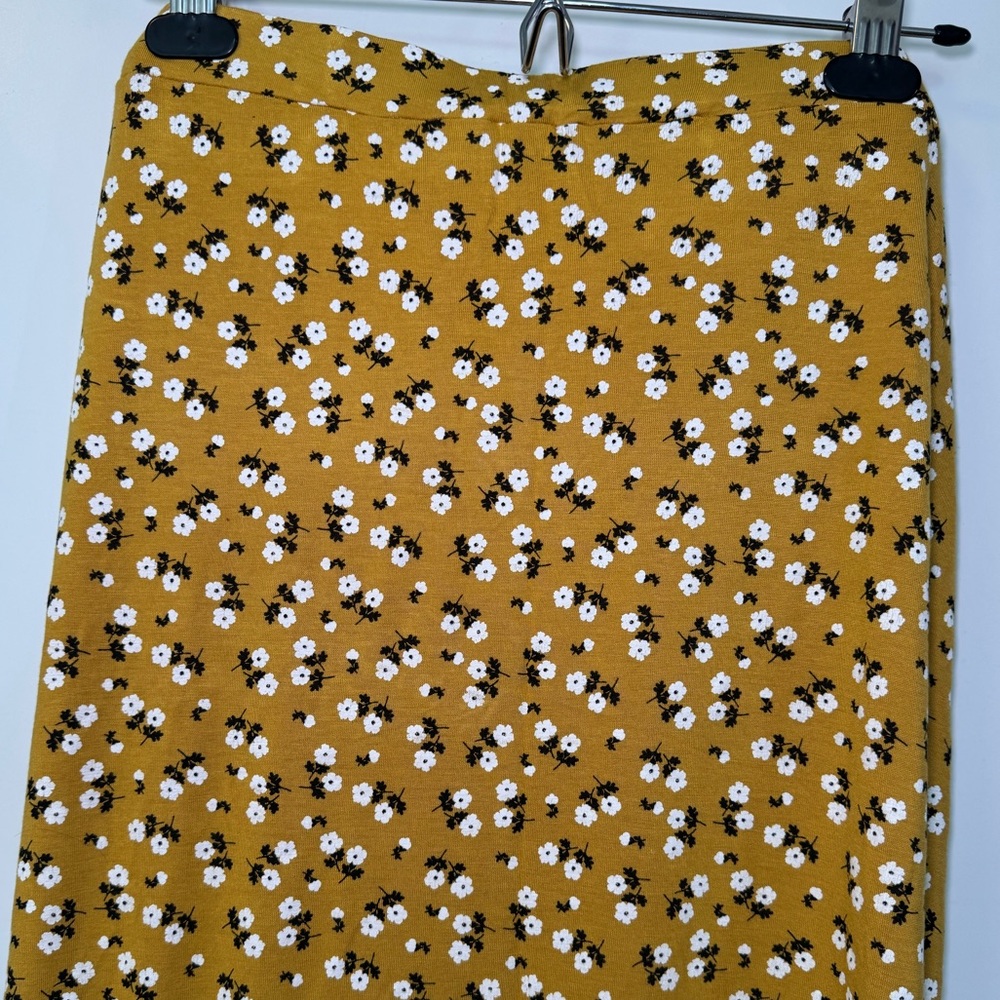 Boohoo Yellow Gold Midi Pencil Skirt for Work